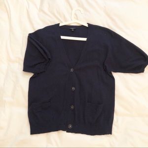 Talbots Navy short sleeve cardigan